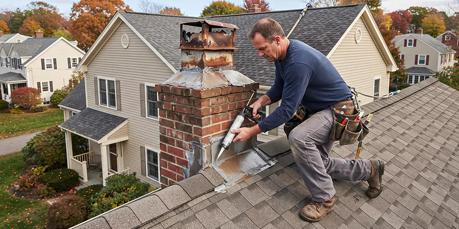 Chimney Chase Flashing Repair Compton