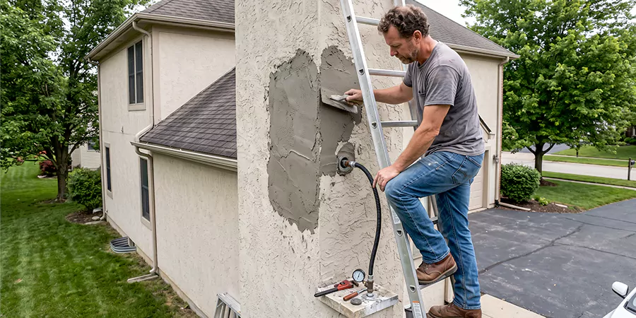 Gas and Stucco Chimney Repair Compton