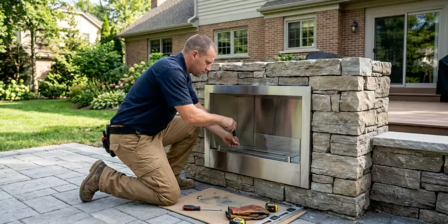 Outdoor Ethanol Fireplace Installation Compton