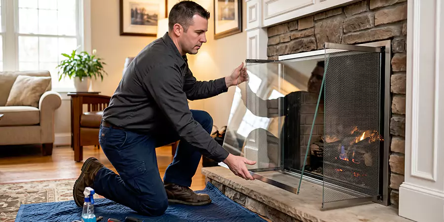 Fireplace Glass Panel and Screen Installation Compton