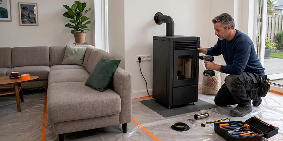 Fireplace Surround and Wall Installation Compton