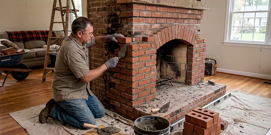 Rebuild Stone Fireplace Compton