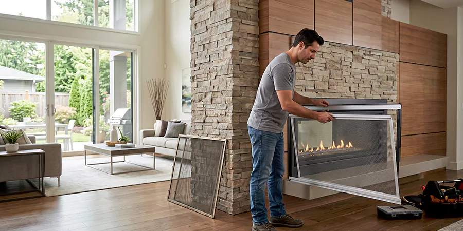 Fireplace Insert Screen Replacement Compton