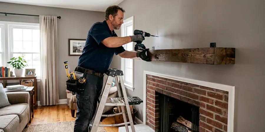 Floating Shelf Mantel Installation Compton