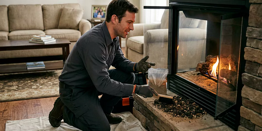 Sand and Embers for Gas Fireplace Compton